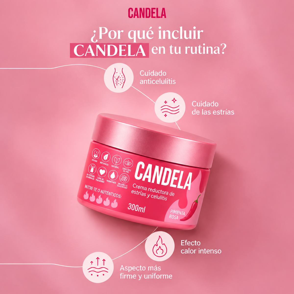 Crema Reductora de Estrías y Celulitis CANDELA